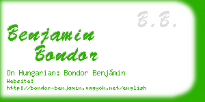 benjamin bondor business card